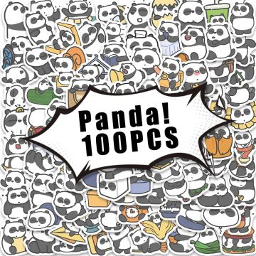 Plump Panda Stickers Waterproof Vinyl Decals for Bike, Bottle, Suitcase, Laptop