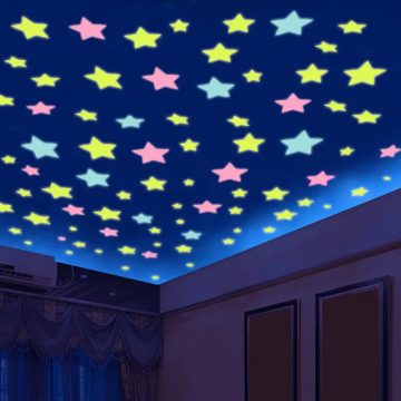 Glow-in-the-Dark Star Wall Stickers Fluorescent Kids Room Wall Decals
