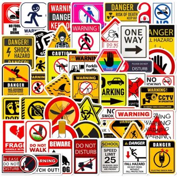 Warning Slogans PVC Stickers - Kids School Supplies