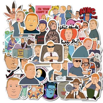 King of the Hill Anime Stickers Fun Cartoon Decals for Phone and Laptop