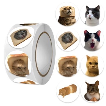 Funny Cartoon Cat Stickers for Kids Gifts and DIY Decor