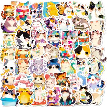 Watercolor Animal Stickers - Cute Cartoon Graffiti Decals