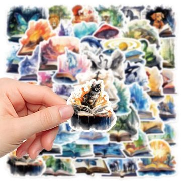 Magic Animals in Book Graffiti Stickers Skateboard Laptop Waterproof