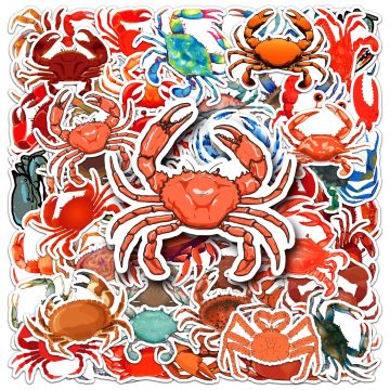 Funny Crab Stickers Helmet & Car Waterproof Decor