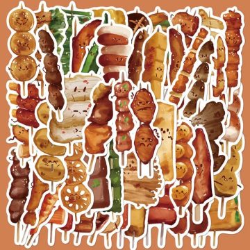Cartoon Skewer Graffiti Stickers for Helmet, Desktop, Wall Decoration, DIY
