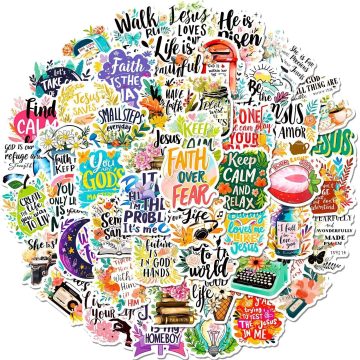 Bible Verse Faith Decals with Cross Words for Water Bottle & Laptop