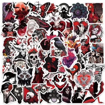 Gothic Horror Skeleton Devil Demons Sticker Pack