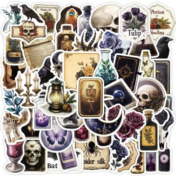 Gothic Horror Skull Stickers for Phone Water Bottle