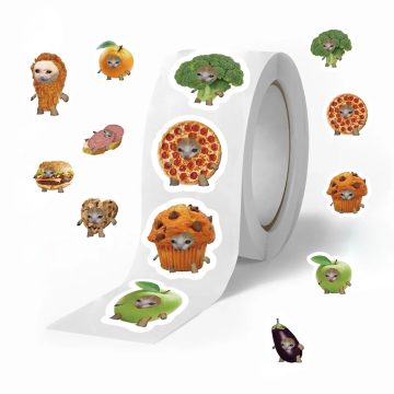 Cats and Food Reward Encouragement Stickers with Cute Animals for Kids Students