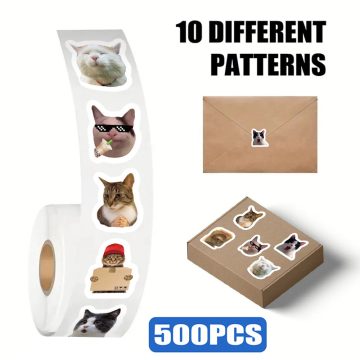 Cute Cat Meme Stickers Waterproof for Laptops, Phones, Suitcases, Notebooks