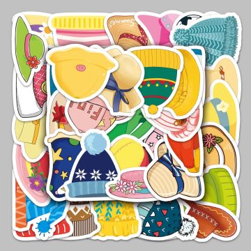 Cute Cartoon Hat Stickers for Helmet, Wall, Desktop Decoration
