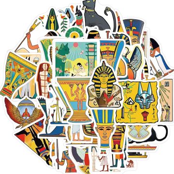 Ancient Egypt Pharaoh Pyramid Stickers - Waterproof Art Decals for Laptop Car Phone
