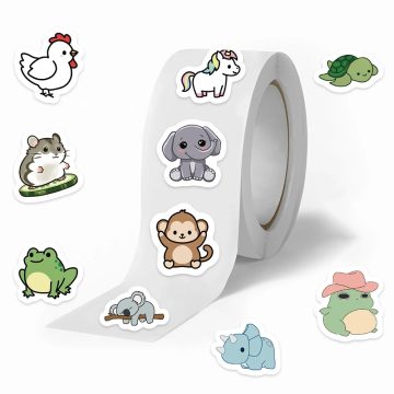Cute Cartoon Animals Stickers Kids Students Reward Decals Laptop Luggage Guitar Waterproof