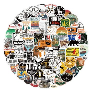 Cool Outdoor Hunting Stickers - Waterproof Decals for Luggage, Laptop, Water Bottle, Bike
