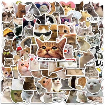 Funny Cat Meme Waterproof Vinyl Graffiti Decals