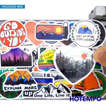 Outdoor Travel Stickers for Camping and Hiking Adventures