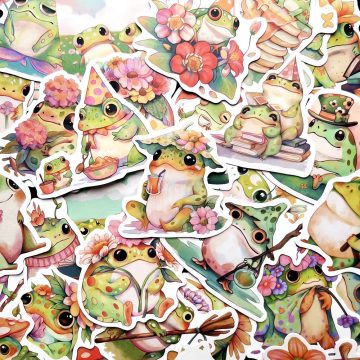 Frog Animal Stickers - Kawaii Decals for Skateboard Luggage