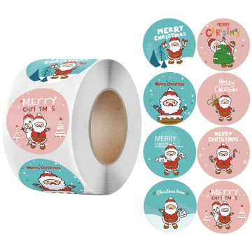Cute Christmas Stickers with Animals and Snowman for Gift Wrapping and Labels