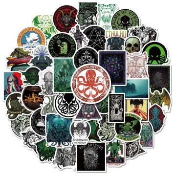Horror Great Cthulhu Stickers - Cartoon Mythos Decals for Suitcase Laptop Skateboard