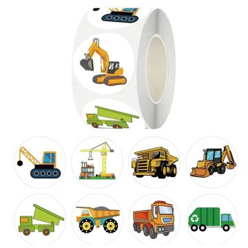 Construction Vehicle Toys Stickers Reward Kids School Laptop Phone Decals