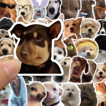 Dog Meme Cartoon Stickers - Funny Animal Graffiti Waterproof for Motorcycle Laptop Skateboard