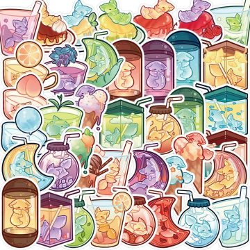 Animal Fox Drink Combo Stickers