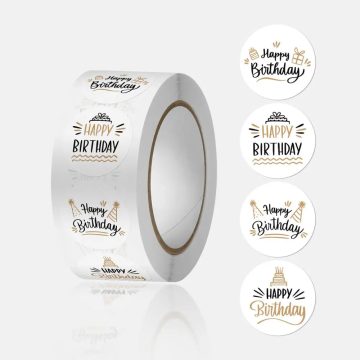 Cute Birthday Stickers for Gift Wrapping Decoration Envelope Sealing Label Kids Stationery