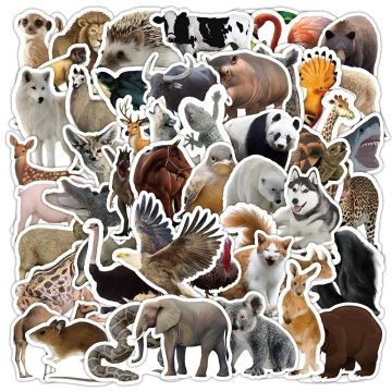 Wildlife Elephant Panda Stickers for Skateboard Luggage