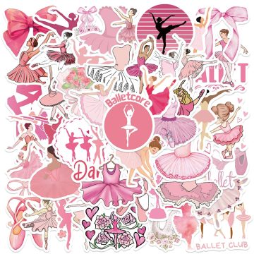 Ballet Girl Dance Stickers for Kids Laptop, Phone, Luggage, Skateboard