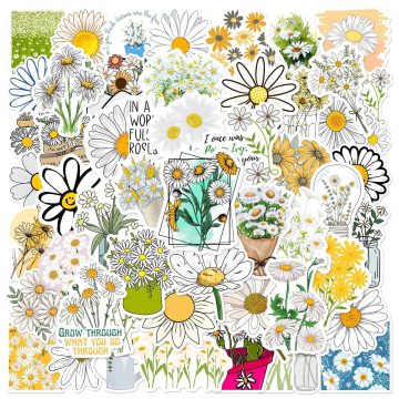 Cartoon Daisy Stickers for Helmet, Wall, DIY Decoration