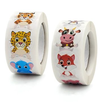 Kids Rolling Animal Stickers DIY Gift Sealing Label Toy Decor