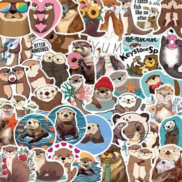 Kawaii Otter PVC Stickers - Korean Stationery for Scrapbooking Decoration