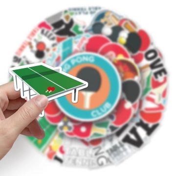 Table Tennis Doodle Waterproof Sticker for Helmet Bike Motorcycle