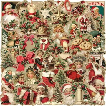 Vintage Santa Claus Christmas Stickers for Laptop Snowboard Luggage