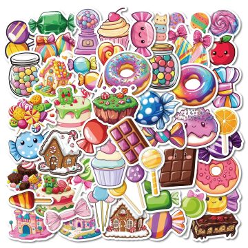 Candy Graffiti Stickers for DIY Wall Decoration