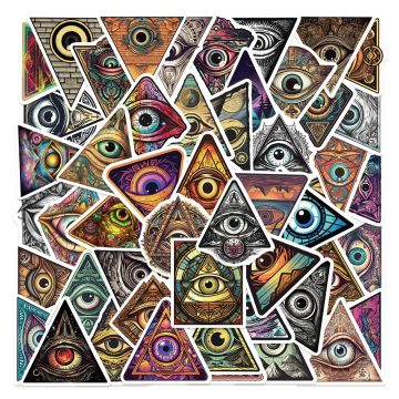 Cartoon Colorful All Seeing Eyes Graffiti Stickers for Luggage Guitar