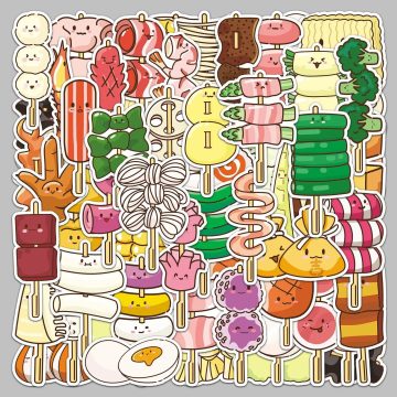 Cartoon Food Graffiti Stickers for Helmet, Wall, Desktop Decoration