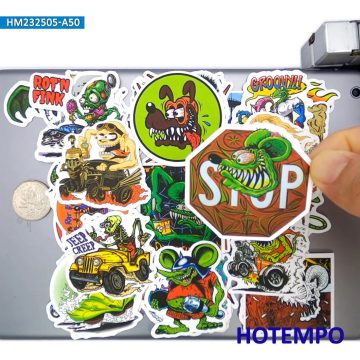 Funny Green Mouse Gothic Stickers for Helmets and Devices