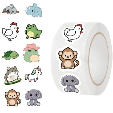 Cute Animal Paper Labels Thank You Reward Sealing Scrapbooking DIY Gift Decoration Stationery Supplies