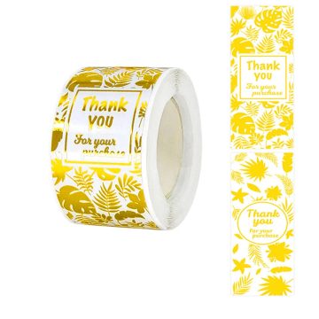 Gold Foil Thank You Stickers Small Business Gift and Shipping Labels