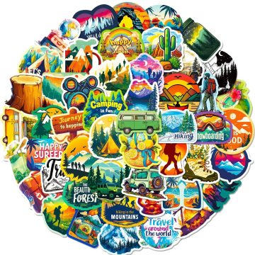 Outdoor Forest Camping Hiking Stickers for Motorcycle Car