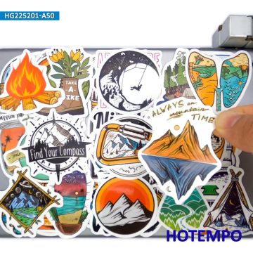 Camping and Hiking Travel Stickers for Scrapbooking