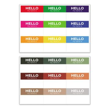 Hello My Name Is Stickers Colorful Name Tag Labels for Events and Identification