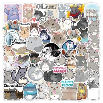 Chinchilla Cartoon Stickers - Mouse Animal Graffiti