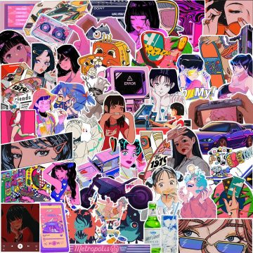 Cute Cool Girls Graffiti Stickers for Skateboard Phone Laptop Scrapbook Suitcase - PVC Waterproof