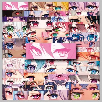 2D Animation Eye Stickers for Graffiti Wall and DIY Decoration