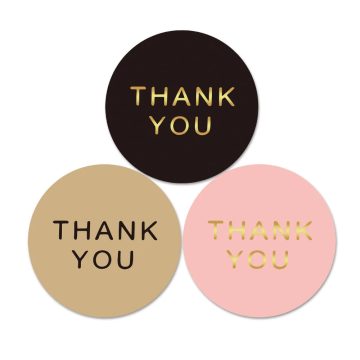 Brown Kraft Thank You Stickers for Wedding and Gift Envelopes