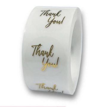 Golden Thank You Stickers for Wedding and Handmade Gifts