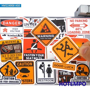 Caution and Danger Sign Decals for Helmets and Vehicles