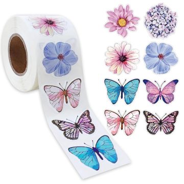 Butterfly Flower Shaped Stickers for Gift Box and Stationery Decoration